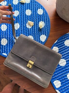 Italian Leather Wristlet Satchel